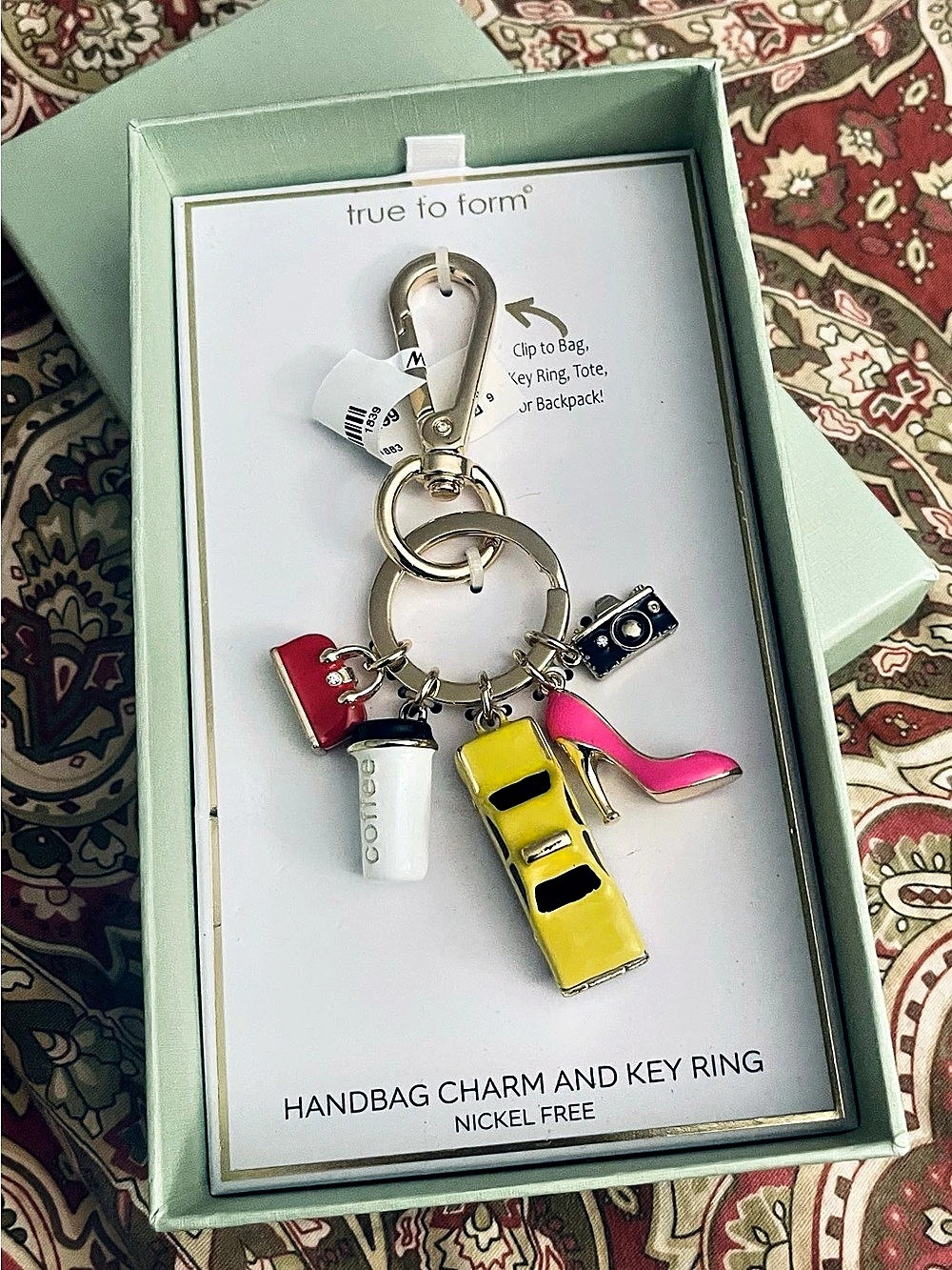 ‘True to form’ Handbag Charm and Key Ring NYC 🚕 NWT